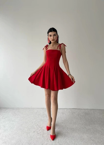 Clara Askılı Mini Elbise - 5