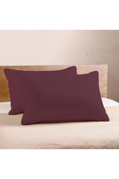| Purecomfort | %100 Doğal Pamuk 2'li Yastık Kılıfı Seti | Mürdüm