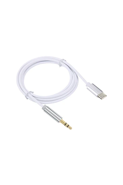 KEEPRO Type C Usb C To Aux Kulaklık Çevirici 3.5 Mm Jack 1m Beyaz