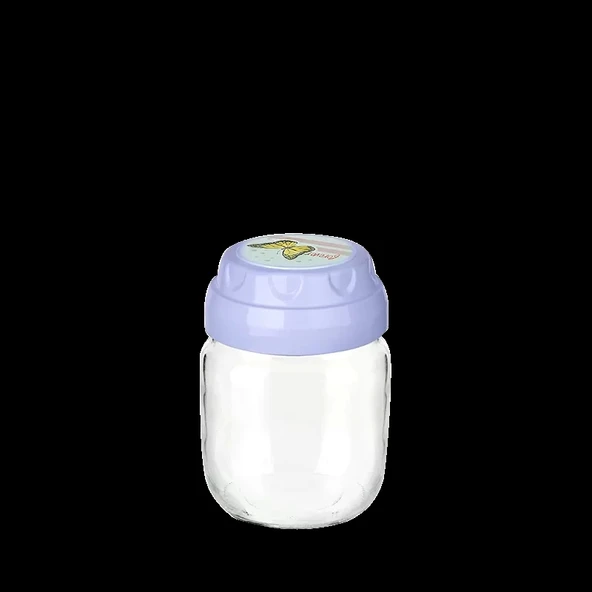 3lü Set Vintage Dekoratif Desenli Cam Kavanoz 425ml - 14,3 Oz - 3