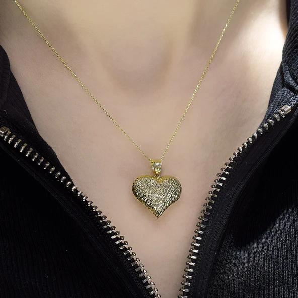 14 Ayar Plaka Model Tarz Altın Kolye