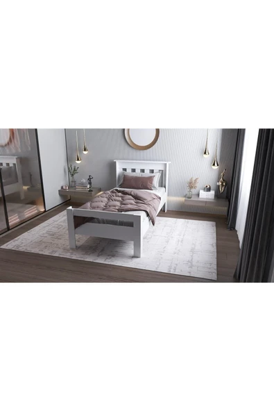 Ninnimo 100x200 Yatak Uyumlu Still Tek Kişilik Beyaz Mdf Genç Karyola - 3