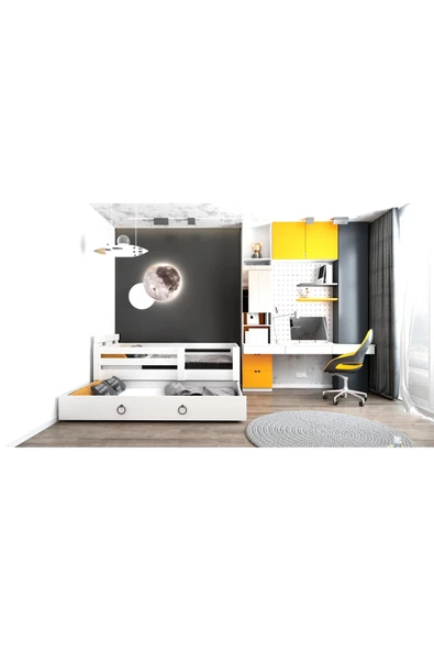 Ninnimo Yavrulu Mdf Beyaz 90x190 Yatak Uyumlu  Karyola - 2