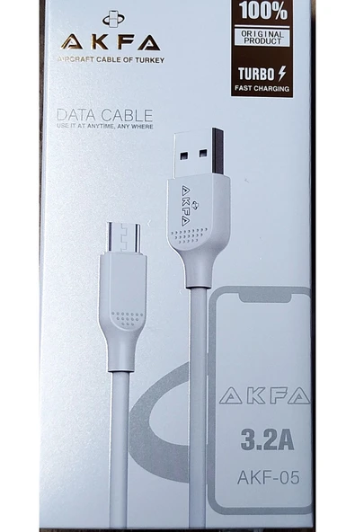 DAT Akfa Samsung Galaxy Model Uyumlu Cep Telefonu Micro 3,2 Mah Usb Hızlı Şarj Cihazı Kablosu