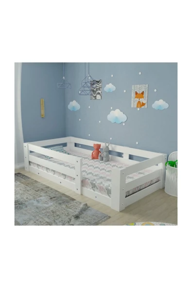 Ninnimo Ninnimo Beyaz Yüzde Yüz Mdf 90x190 Yatak Uyumlu Montessori Karyola - 3