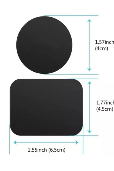 ucuzmi 2adet Telefon Araç Içi Tutucu Stant Metal Plaka Magnetic Mıknatıslı Tutucular Için Metal Saç Seti 3m 2 adet dikdörtgen - 2