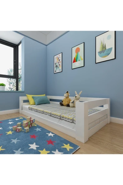 Ninnimo Ninnimo Sedir Montessori 90x190 Yatak Uyumlu Beyaz Karyola