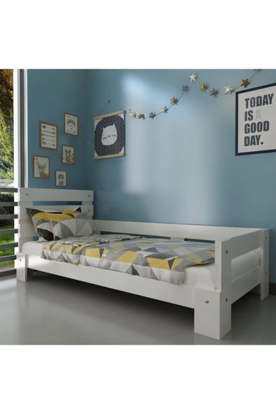 Ninnimo Newmod Touch Q 4001-1 90x190 Yatak Uyumlu Beyaz Mdf Karyola