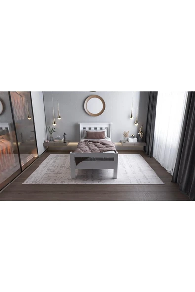Ninnimo 100x200 Yatak Uyumlu Still Tek Kişilik Beyaz Mdf Genç Karyola - 2