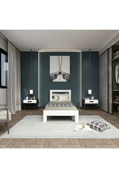 Ninnimo Wizy 90x190 Yatak Uyumlu Beyaz Mdf Karyola