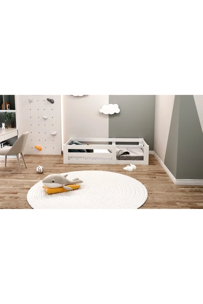 Ninnimo Ninnimo Beyaz Yüzde Yüz Mdf 90x190 Yatak Uyumlu Montessori Karyola