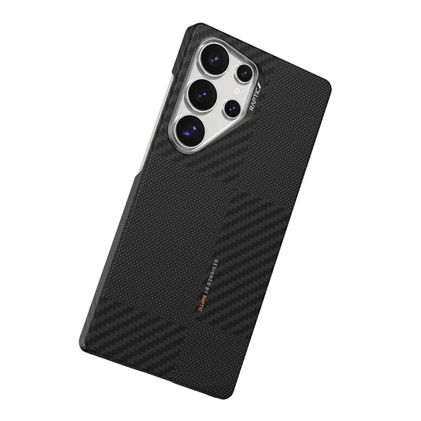 Galaxy S25 Ultra Kılıf Magsafe Şarj Özellikli 600D Metal Kamera Çerçeveli Raptic Aramid Fiber Croxx Mondrian Serisi Kapa - Resim 5