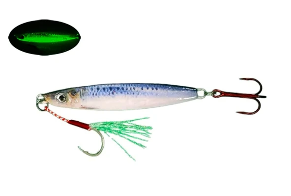 S.F. Sardalya Jig 29g - Sahte Yem Kaşık Rapala -Levrek, Palamut, Lüfer, Çinekop, Turna İçin En İyi Glow Jig Yem - 2
