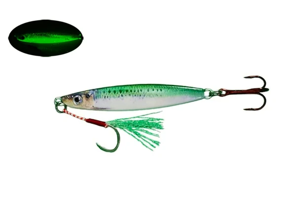 S.F. Sardalya Jig 22g - Sahte Yem Kaşık Rapala -Levrek, Palamut, Lüfer, Çinekop, Turna İçin En İyi Glow Jig Yem - 2