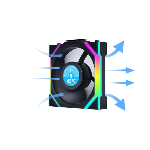 Lian Li UNI FAN SL WIRELESS LCD 3x120mm Siyah Kasa Fanı - 4