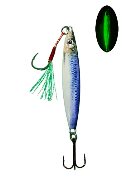 S.F. Sardalya Jig 34g - Sahte Yem Kaşık Rapala -Levrek, Palamut, Lüfer, Çinekop, Turna İçin En İyi Glow Jig Yem