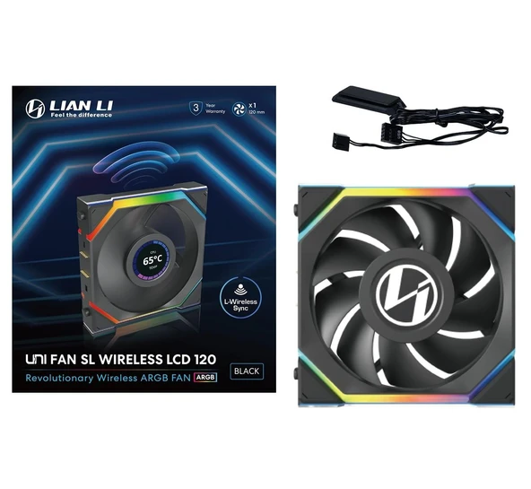 Lian Li UNI FAN SL WIRELESS LCD 1x120mm Siyah Kasa Fanı - 6