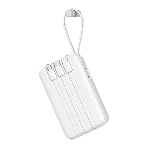 eNeRX Powerbank 10000 mAh 2.0 Amper Dahili Kablolu ENR-P10DC Siyah - 11