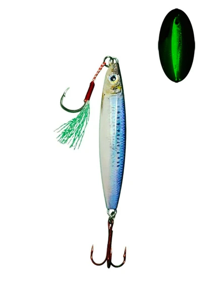 S.F. Sardalya Jig 40g - Sahte Yem Kaşık Rapala -Levrek, Palamut, Lüfer, Çinekop, Turna İçin En İyi Glow Jig Yem