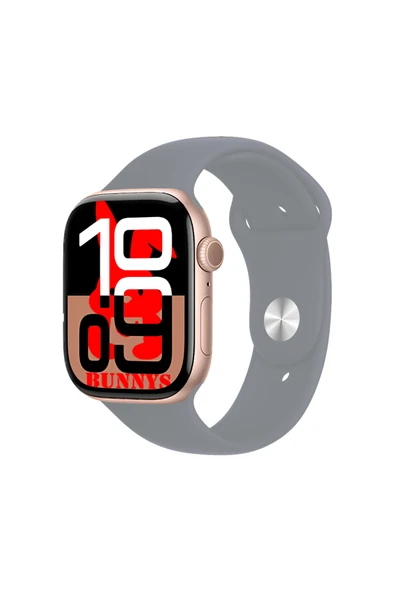 Apple iPhone XR Uyumlu Gri Akıllı Saat Watch10 2025 Hediyeli AMOLED EKRAN