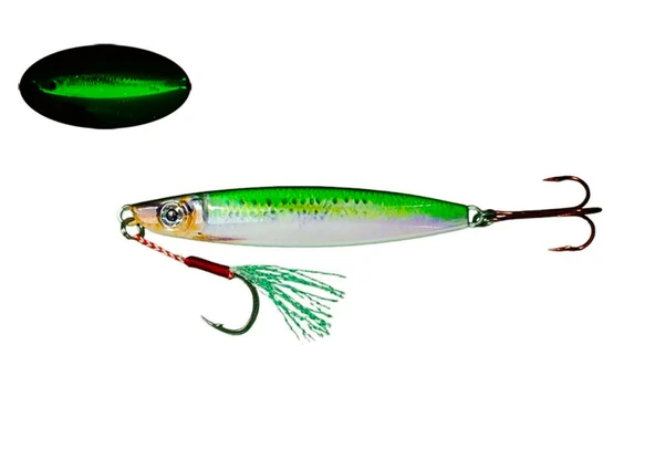 S.F. Sardalya Jig 60g - Sahte Yem Kaşık Rapala -Levrek, Palamut, Lüfer, Çinekop, Turna İçin En İyi Glow Jig Yem - 2