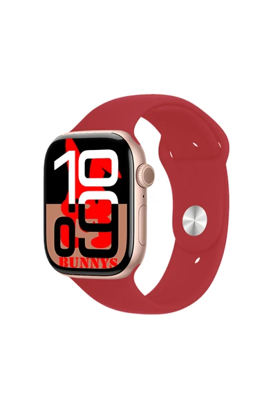 Apple iPhone 11 Pro Max Uyumlu Kırmızı Akıllı Saat Watch10 2025 Hediyeli AMOLED EKRAN