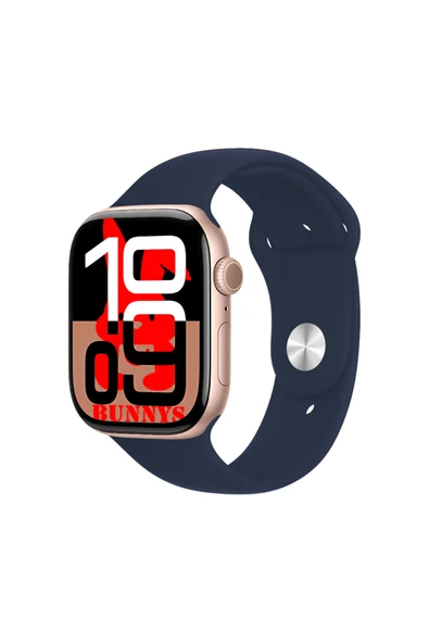 Apple iPhone 11 Pro Max Uyumlu Lacivert Akıllı Saat Watch10 2025 Hediyeli AMOLED EKRAN