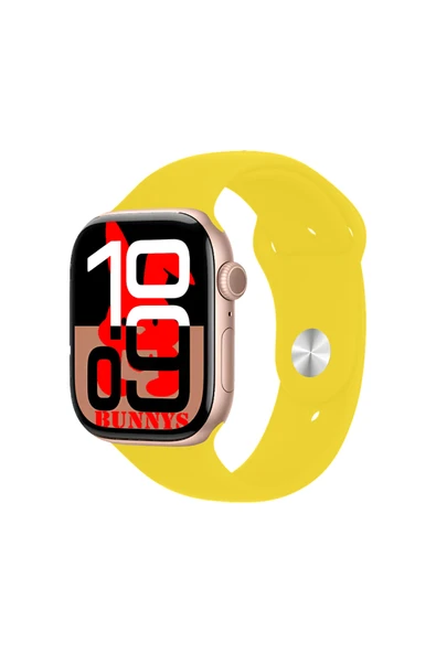 Xiaomi Mi 8 Uyumlu Sarı Akıllı Saat Watch10 2025 Hediyeli AMOLED EKRAN