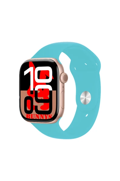 Apple iPhone 11 Pro Uyumlu Turkuaz Akıllı Saat Watch10 2025 Hediyeli AMOLED EKRAN