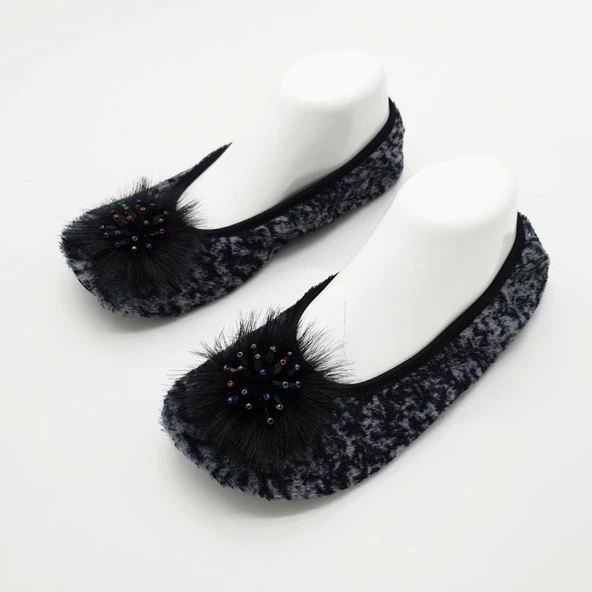 Gri Ve Lacivert Karışımlı Babet Ev Patiği - 6