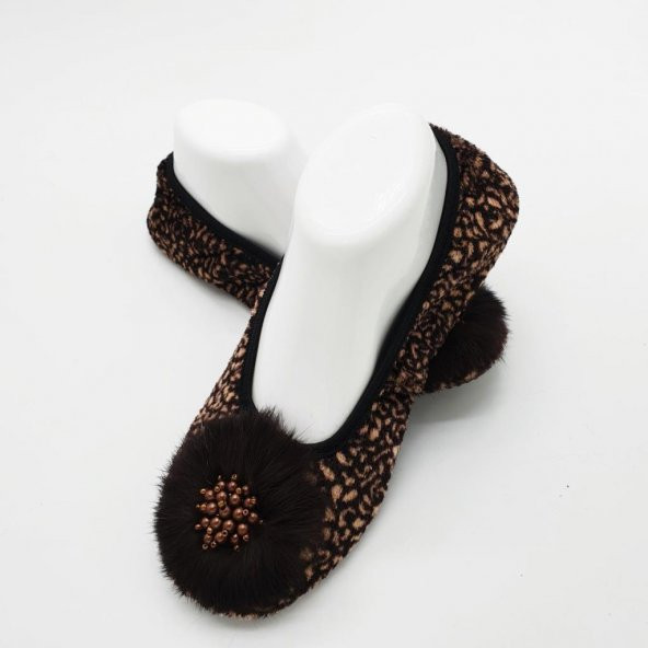 Kahve Ve Krem Renk Karışımlı Babet Ev Patiği