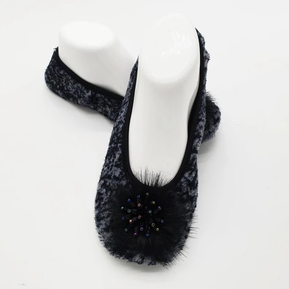 Gri Ve Lacivert Karışımlı Babet Ev Patiği - 5