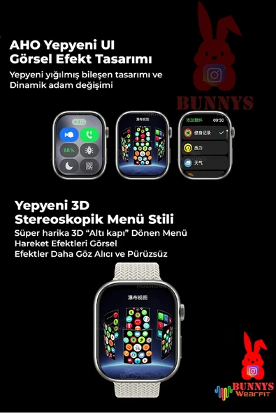 Huawei P20 Pro Uyumlu Turuncu Akıllı Saat Watch10 2025 Hediyeli AMOLED EKRAN - 2