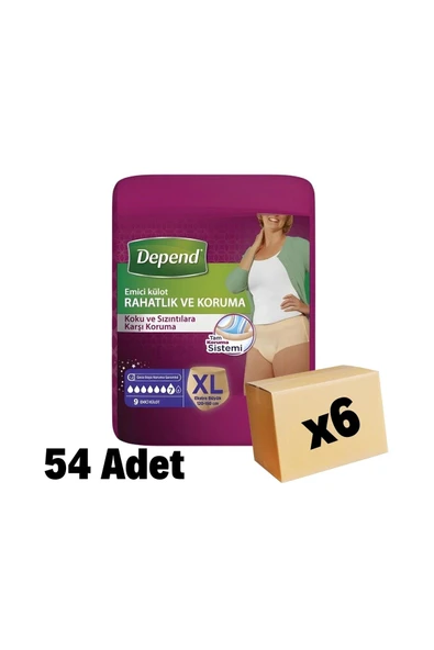 Depend Emici Külot Kadın Ekstra Büyük Boy XL 9'lu 6 Adet Hasta Bezi - Resim 2
