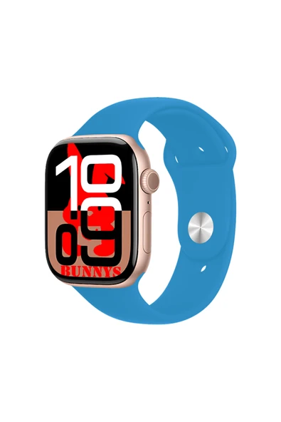 Apple iPhone 16 Uyumlu Açık Mavi Akıllı Saat Watch10 2025 Hediyeli AMOLED EKRAN