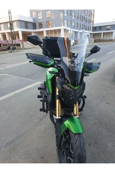 MOTOCAM Bajaj Dominar 400 Siperlik Ön Cam 2017 2024 Model 58cm Şeffaf Renkli 4mm ORTA BOYLU CAM