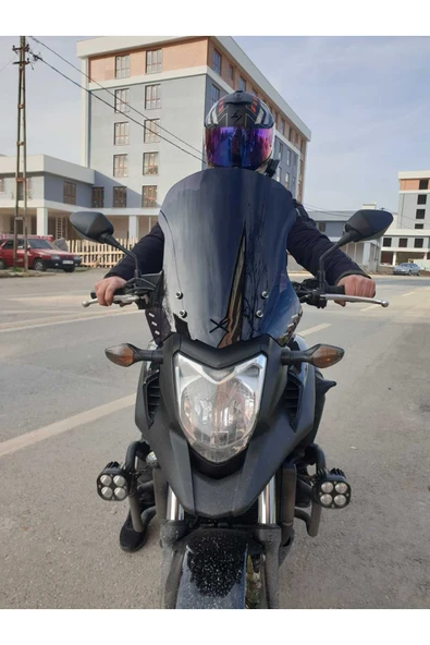 MOTOCAM Honda NC 700 750 X Siperlik Ön Cam 2012 2015 Model 50cm Siyah Renkli 4mm ORTA BOYLU CAM