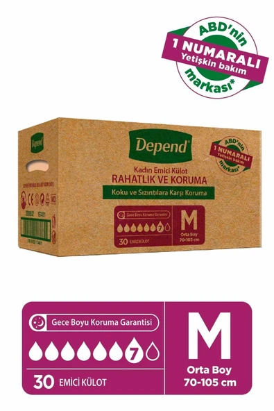 Depend Emici Külot Kadın Orta Boy M 10'lu 3 Adet Hasta Bezi