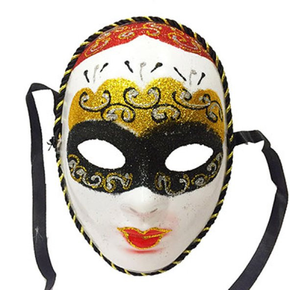 Parti Masquerade Simli Yılbaşı Parti Maskesi Tam Yüz Yetişkin