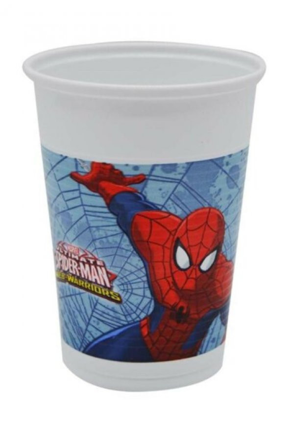 Parti Aksesuar Örümcek Adam Spiderman Baskılı Plastik Bardak 8 Adet