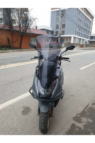 MOTOCAM Arora Safari PRO Siperlik Ön Cam 2023 2024 Model 80cm Açıkfüme Renkli 4mm UZUN CAM