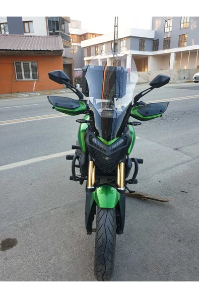 MOTOCAM Bajaj Dominar 250 Siperlik Ön Cam 2017 2024 Model 58cm Şeffaf Renkli 4mm ORTA BOYLU CAM