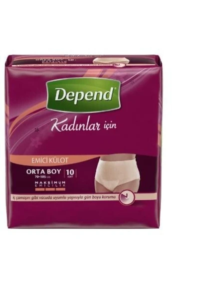 Depend Emici Külot Kadın Orta Boy M 10'lu 12 Adet Hasta Bezi - Resim 5