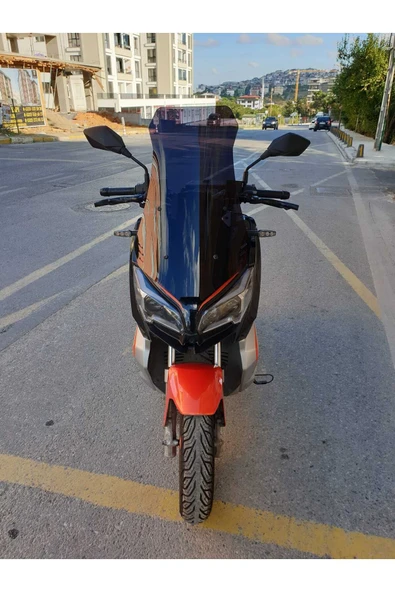 MOTOCAM QJ ATR 125 Siperlik Ön Cam 2023 2024 Model 75cm Siyah Renkli 4mm UZUN CAM