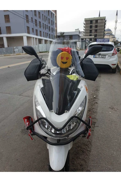 MOTOCAM Honda Pcx Siperlik Ön Cam 2014 2017 Model 65cm Şeffaf Renkli 4mm ORTA BOYLU CAM