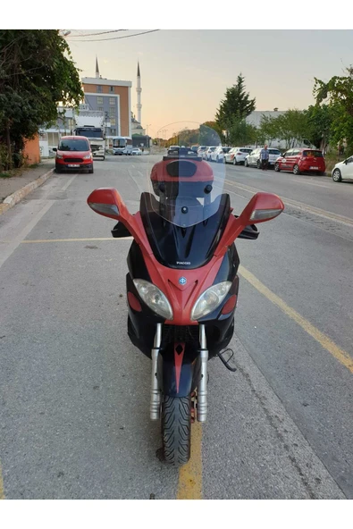 MOTOCAM Piaggio X9 Siperlik Ön Cam 2004 2007 Model 59cm Şeffaf Renkli 4mm