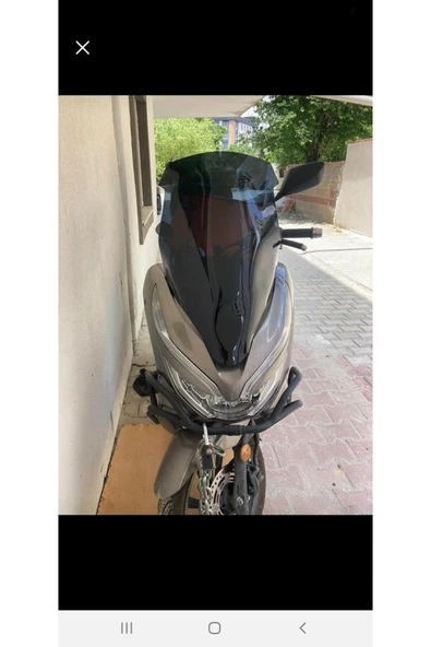 MOTOCAM Honda Pcx Siperlik Ön Cam 2018 2020 Model 65cm Siyah Renkli 4mm ORTA BOYLU CAM