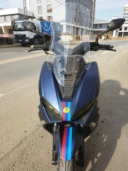 MOTOCAM RKS Vieste 249 Siperlik Ön Cam 2022 2024 Model 55cm Şeffaf Renkli 4mm KISA SPOR CAM