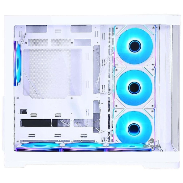 GameBooster GB-G2851BW Sea View USB 3.0, ATX 7 x ARGB Fanli, Beyaz Kasa PSU Yok - 3