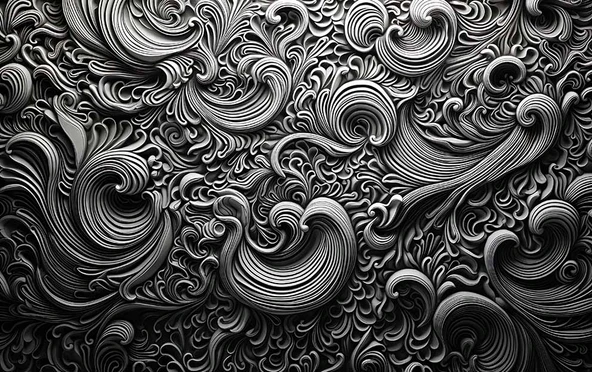 3 Boyutlu Siyah Motifli Duvar Kağıdı - Resim 7